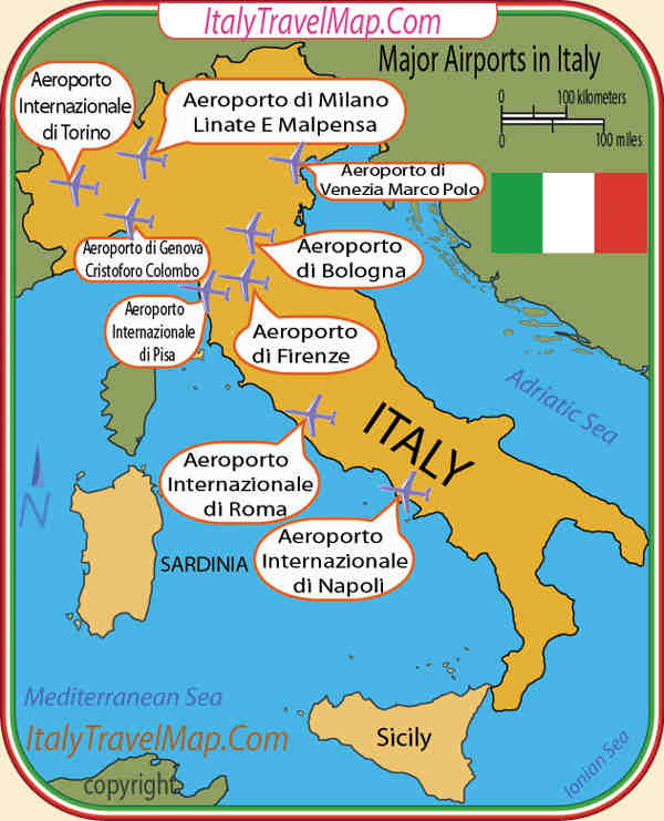 Italy Airport Map 